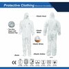 Ge Hooded Disposable Coveralls, M, White, Zipper Flap GW903M